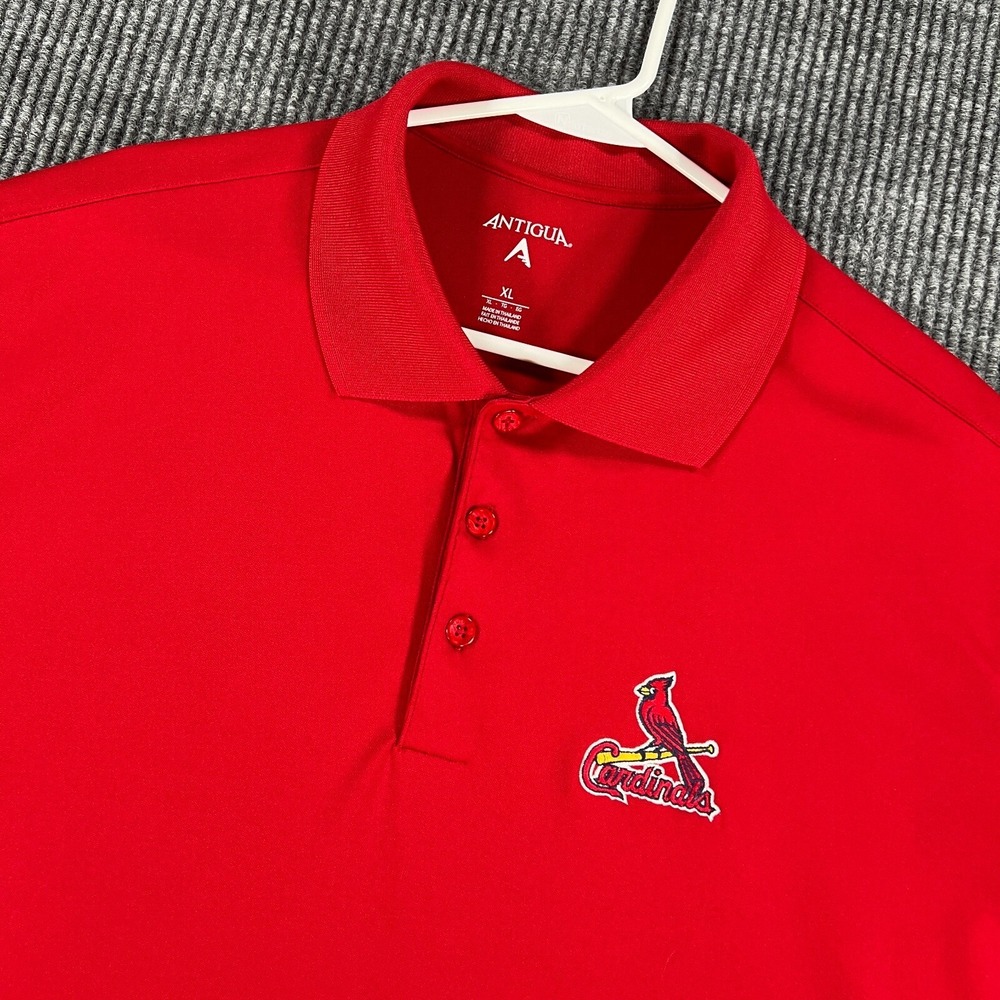 St. Louis Cardinals Polo Shirt Mens XL Extra Large Red Short Sleeve MLB Baseball